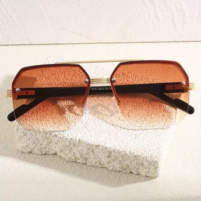Lunettes de soleil en forme de polygone pour femmes