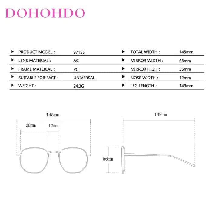 DOHOHDO Lunettes de soleil tendance surdimensionnées pour hommes et femmes