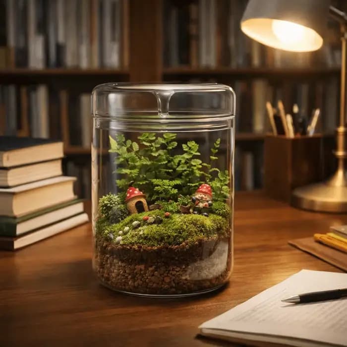 Terrarium cylindrique en verre transparent décoratif, micro-paysage, couvercle perforé, bouteille de visualisation pour plantes succulentes et mousse, présentoir pour bonsaï