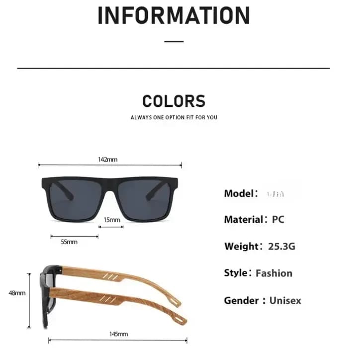 Lunettes de soleil en bois de bambou pour hommes et femmes