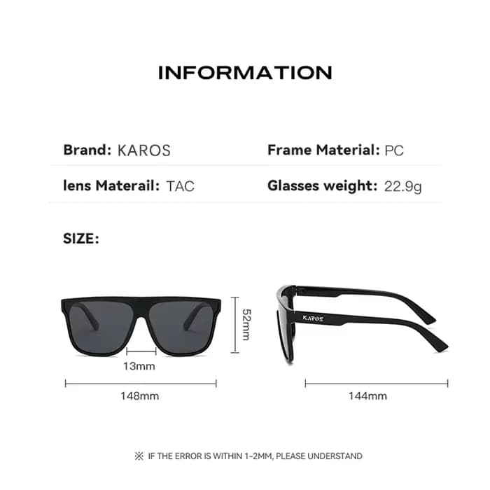 KAROS surdimensionné mode lunettes de soleil polarisées hommes femmes en plein air grand cadre