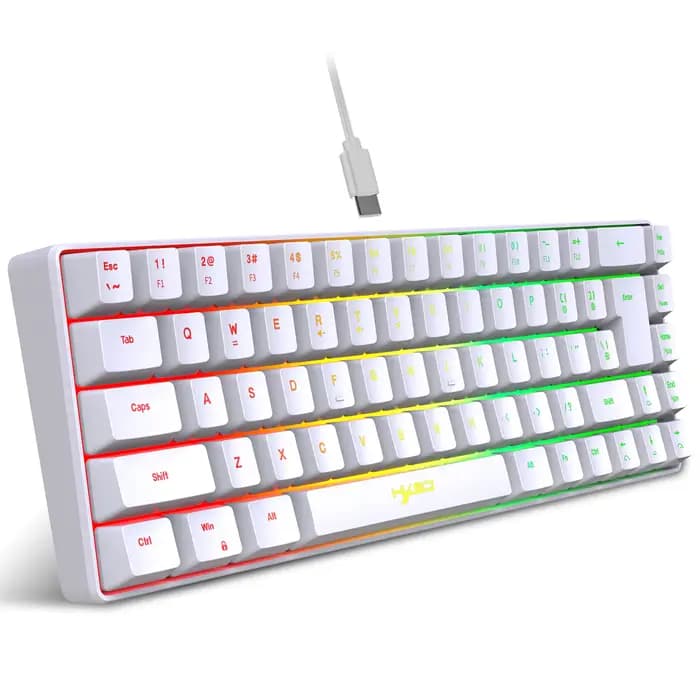 Clavier de jeu filaire USB portable, rétroéclairage RVB, 68 prédire, ordinateur Windows Lapmedicents