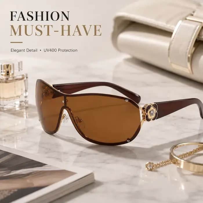 Lunettes de soleil Y2K surdimensionnées tendance pour femmes et hommes