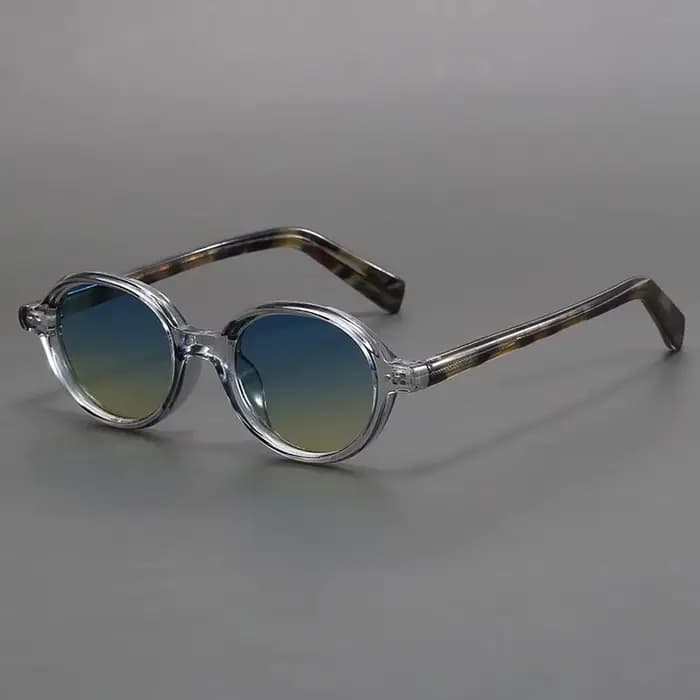 Acétate petites lunettes de soleil rondes polarisées hommes japonais unisexe ovale