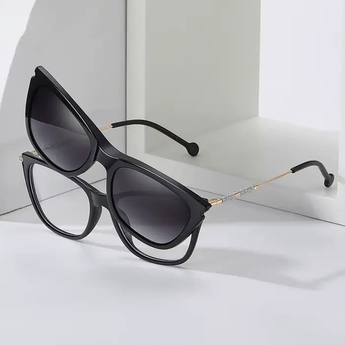 Lunettes de soleil à clip magnétique avec verres polarisés UV400 anti-lumière bleue