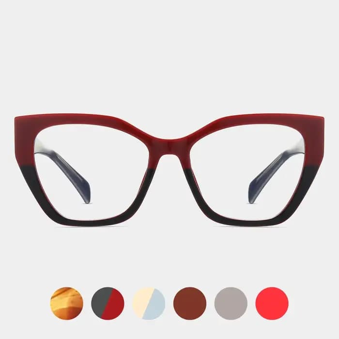 Marque de luxe concepteur femmes mode oeil de chat Anti lumière bleue lunettes Double couleur grand cadre dame