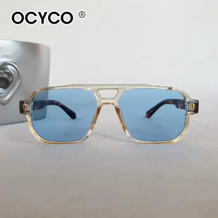 OCYCO 2026 Lunettes de soleil vintage à double pont pour hommes