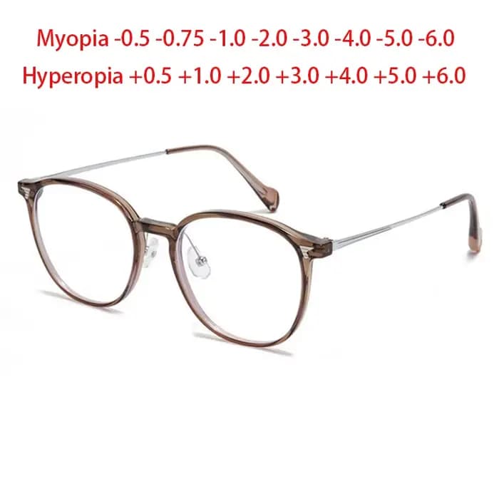 Lunettes rondes pour myopie Monture en métal