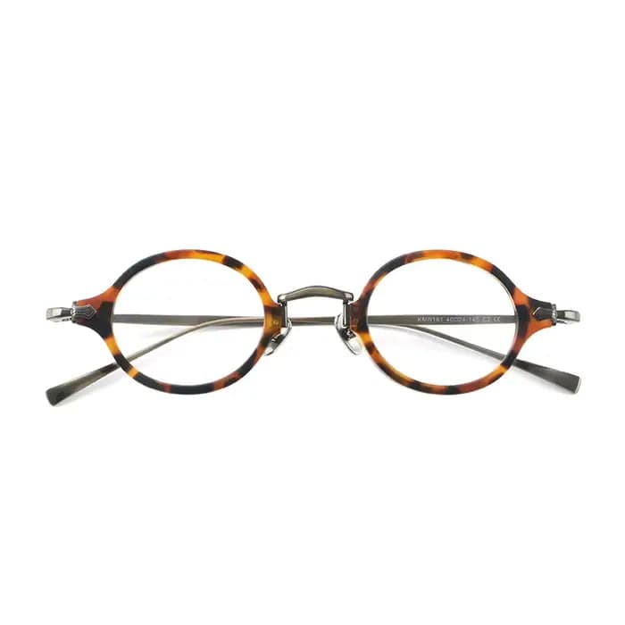 Classique rétro petit rond écaille de tortue acétate myopie lunettes cadre hommes femmes Mini ovale Transparent Orange