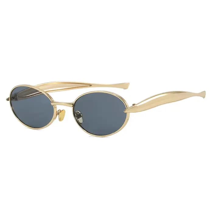Marque de luxe cadre ovale lunettes de soleil femmes à la mode ronde petit