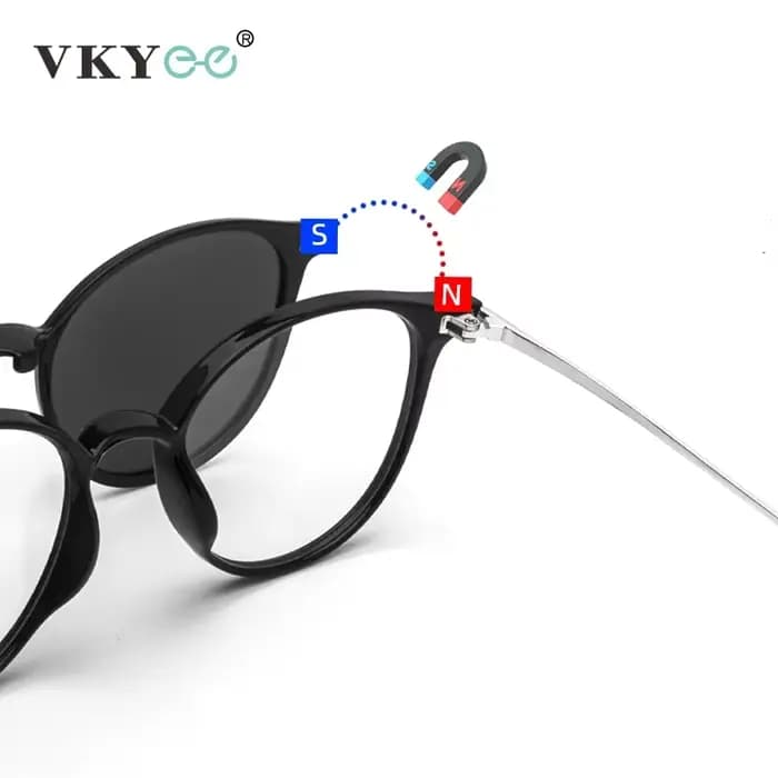 VICKY pince magnétique sur lunettes femmes conduite polarisé rond rose optique myopie