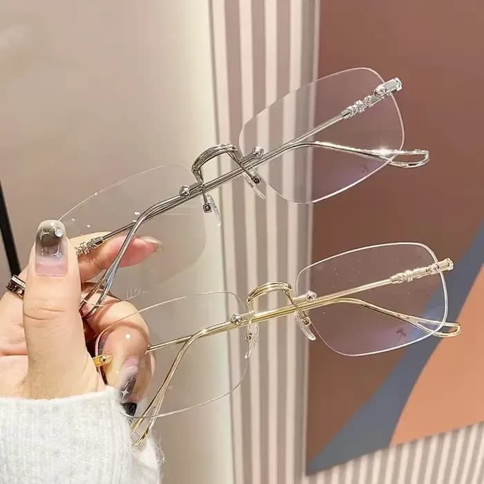 Lunettes sans bords Harajuku y2k pour femmes