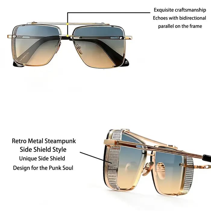 Lunettes de soleil carrées Aviator pour hommes et femmes