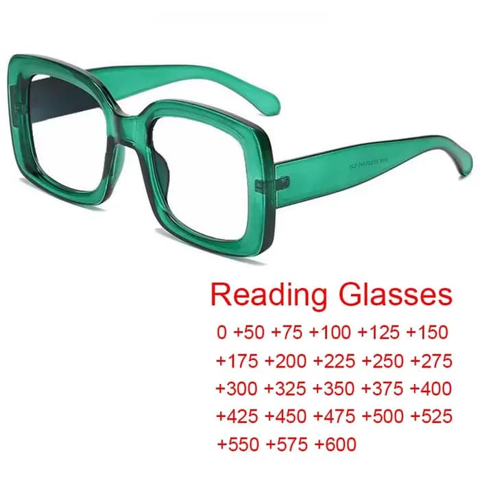 Lunettes carrées vertes vintage pour femmes