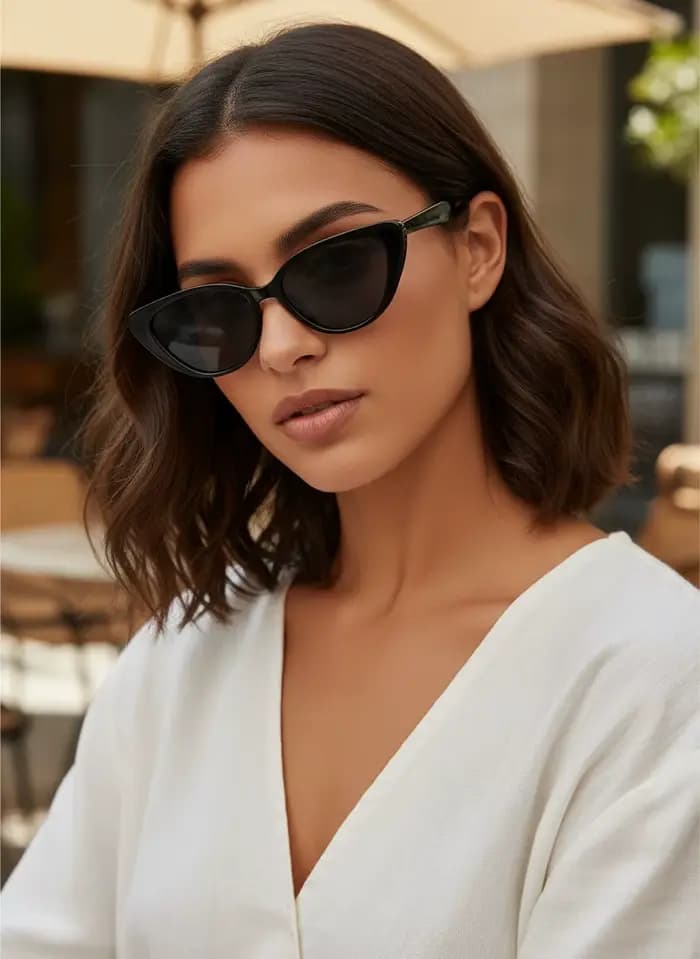 Vintage petit cadre oeil de chat lunettes de soleil femmes marque concepteur Tawny
