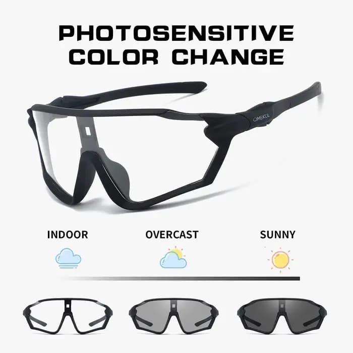 OMEKOL flambant neuf Protection UV lunettes de cyclisme photochromiques