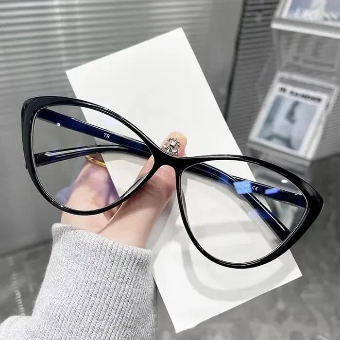 Lunettes de myopie œil de chat avec cadre transparent pour femme