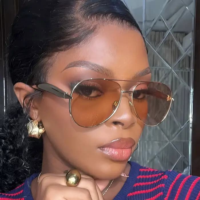 Lunettes de soleil pilote surdimensionnées marron clair pour femmes et hommes