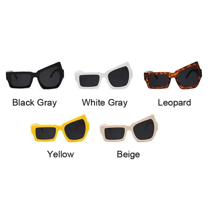 Lunettes de soleil carrées irrégulières drôles pour hommes