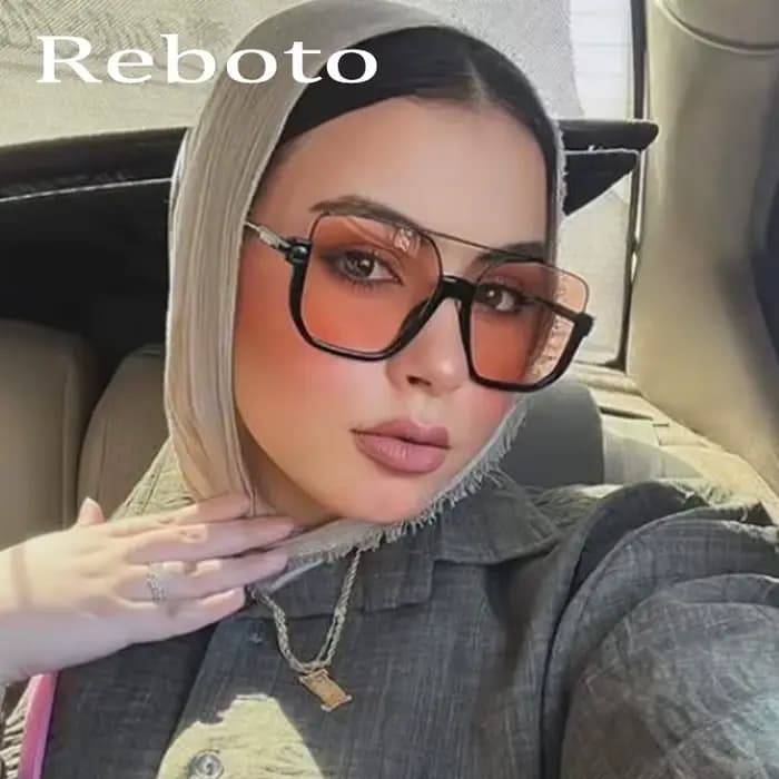Lunettes de soleil carrées à double pont pour femmes