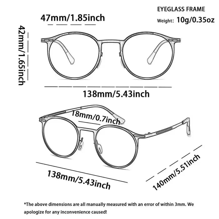 Lunettes à monture ronde géométrique