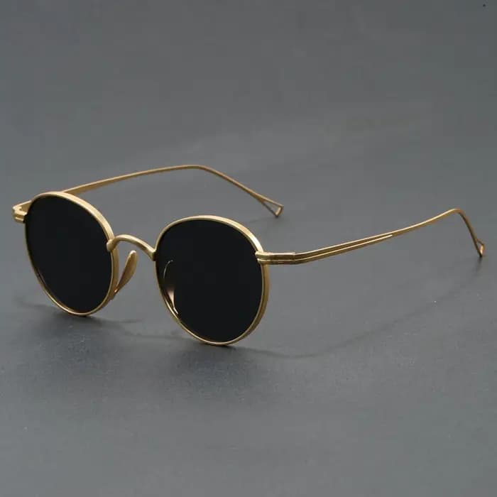 Lunettes de soleil rondes Vintage en métal doré pour hommes et femmes