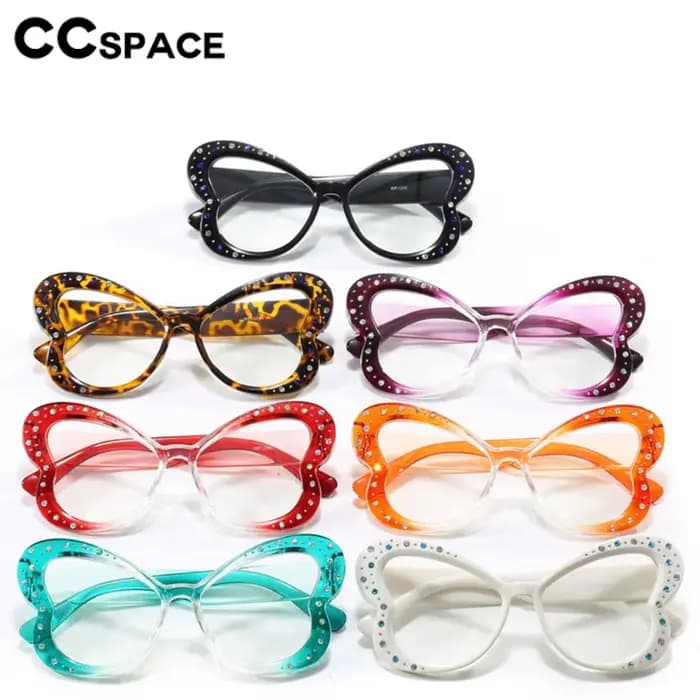 Papillon diamant réglage lunettes femmes mode