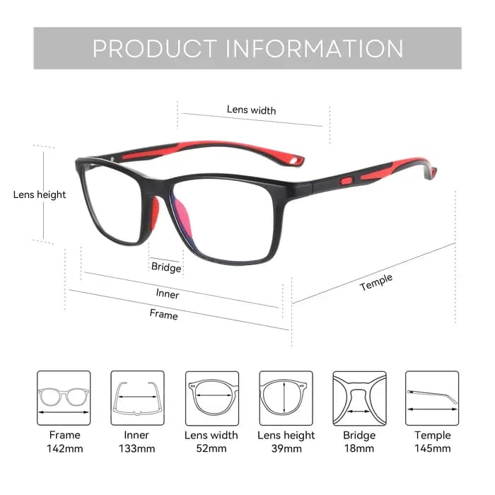 ZENOTTIC haute qualité TR carré lunettes de Prescription