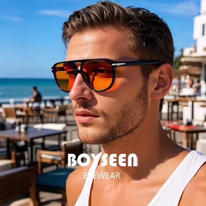 BOYSEEN plage lunettes de soleil homme été Orange