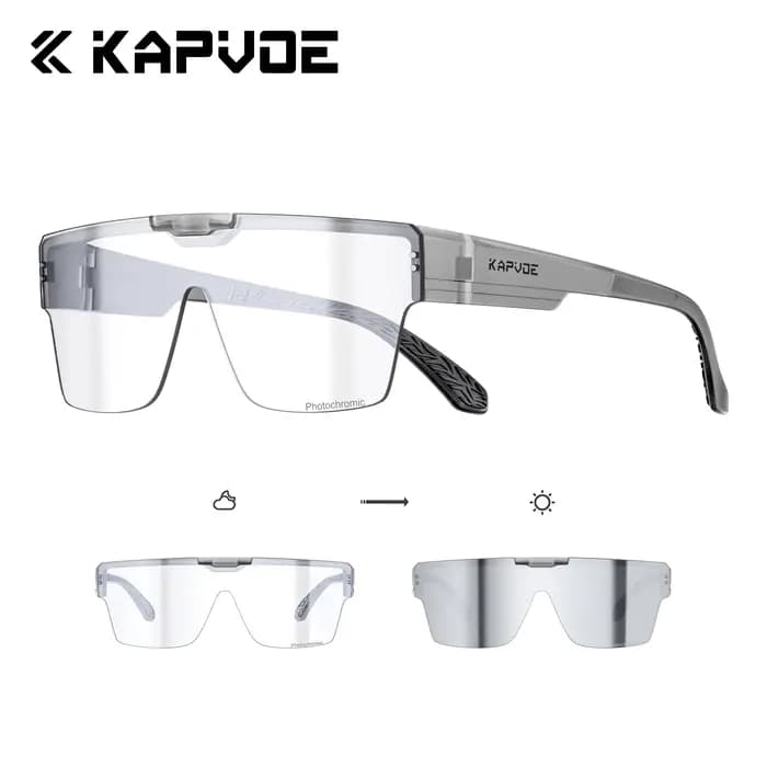 KAPVOE Nouvelles Lunettes de Soleil Superposées Photochromiques UV400 Surdimensionnées pour Hommes et Femmes