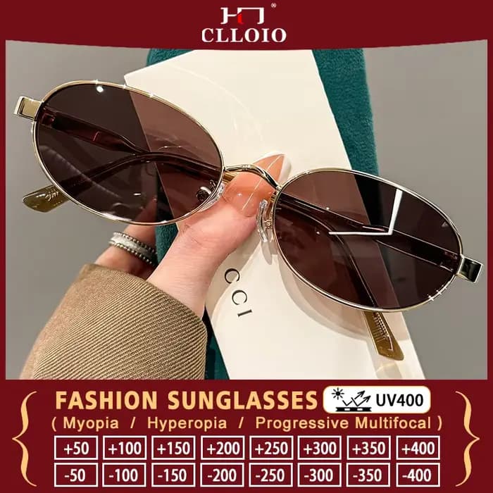 CLLOIO – lunettes de soleil vintage à monture ovale pour femmes