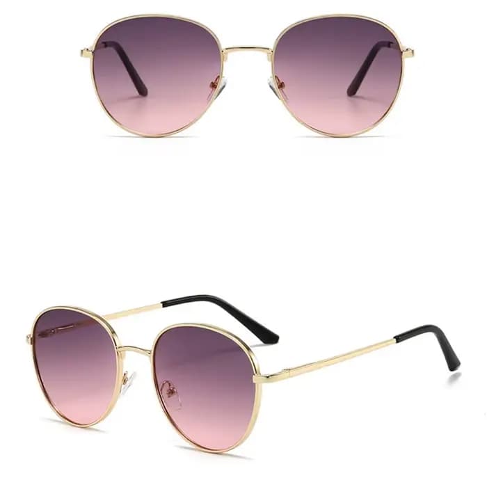 Lunettes de soleil rondes à monture métallique pour hommes et femmes
