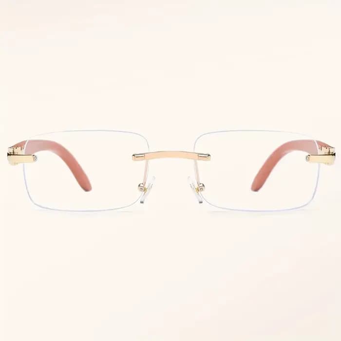 Lunettes à jambes plates en Grain de bois