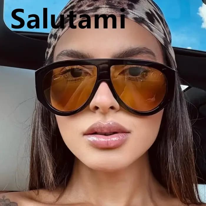 Lunettes de soleil ovales vintage surdimensionnées pour hommes et femmes