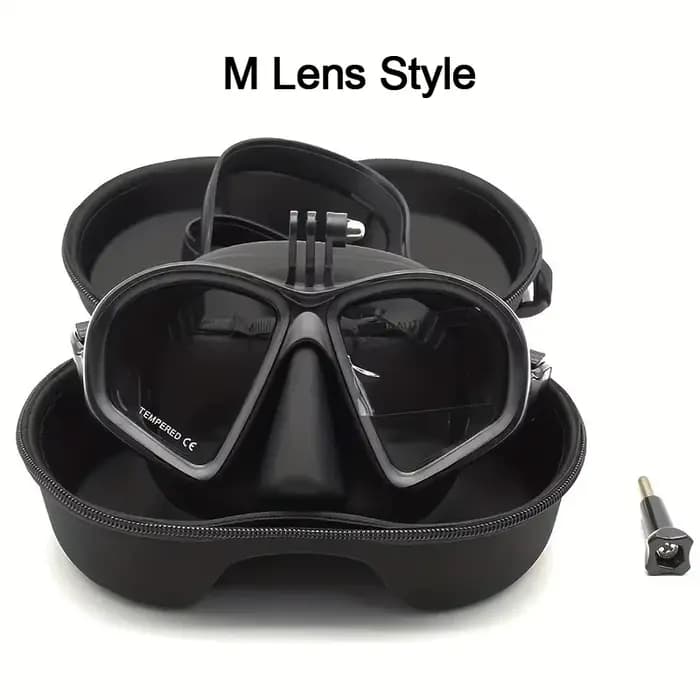 Masque de plongée libre professionnel à faible volume avec lentille M, verre trempé et support de caméra