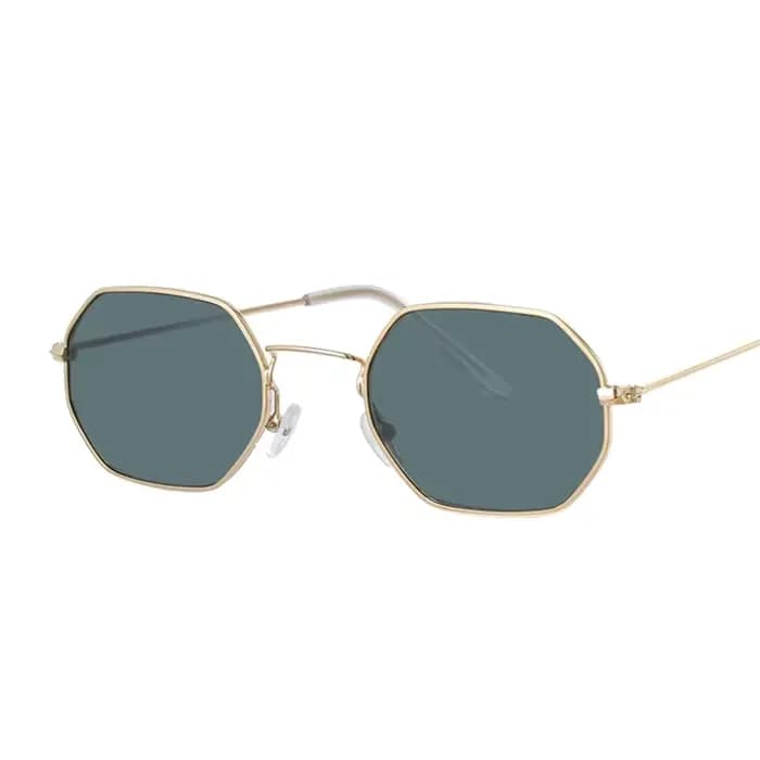 Hexagone jaune lunettes de soleil femme rétro marque concepteur classique