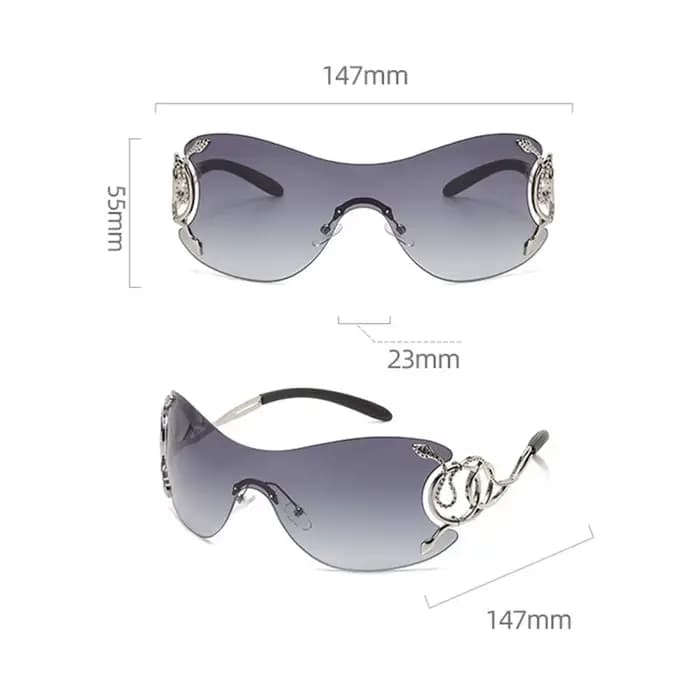Lunettes de soleil Y2K sans monture pour femme