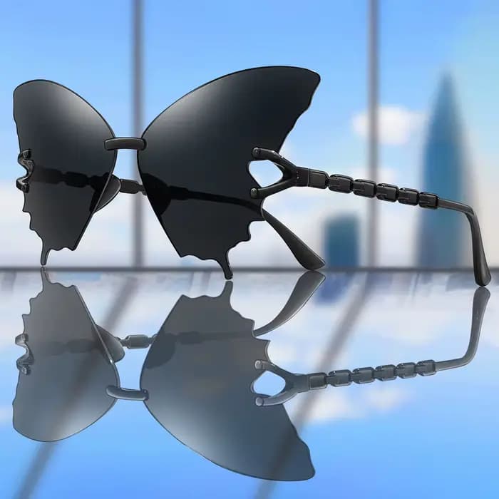 Lunettes de soleil papillon tendance pour femmes et hommes – Monture irrégulière mignonne et décontractée pour le