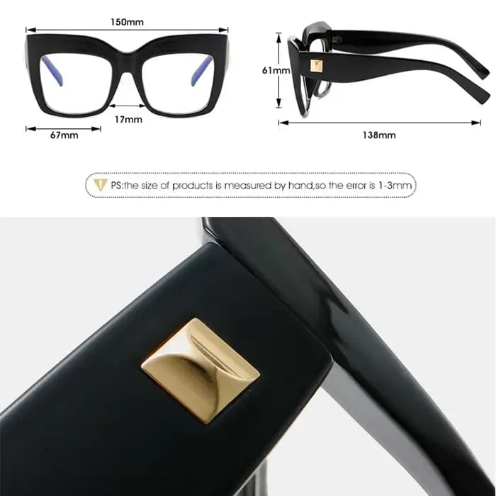 Monture de lunettes vintage carrée pour femmes