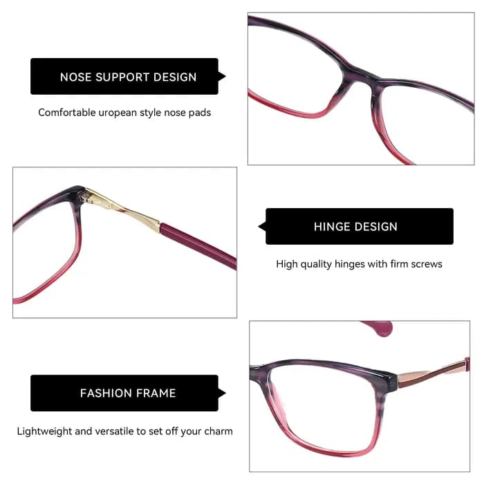 ZENOTTIC 2026 Montures de lunettes carrées pour femmes