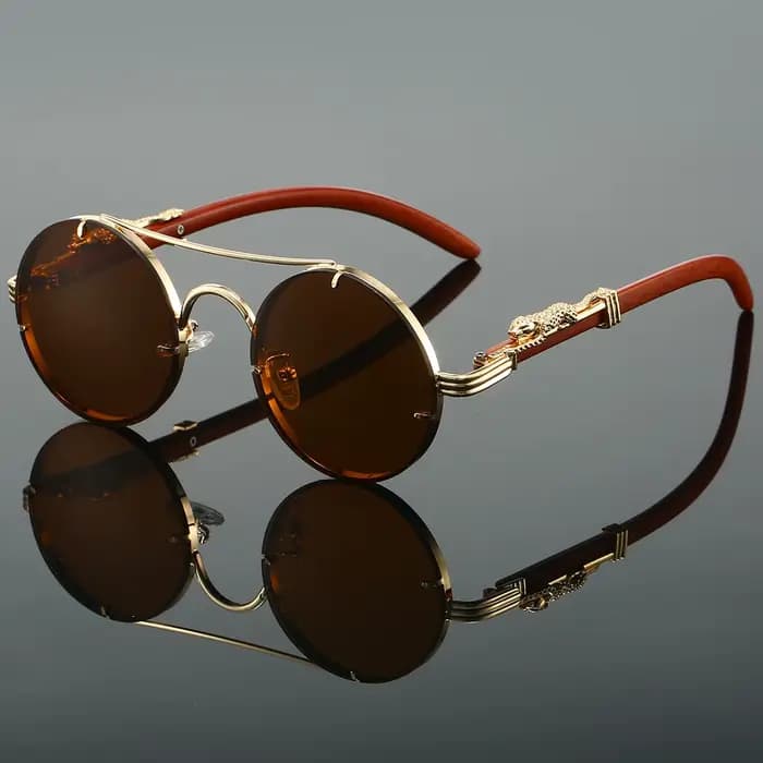 KAMMPT Vintage lunettes de soleil rondes hommes mode Double pont multicolore nuances femmes rétro