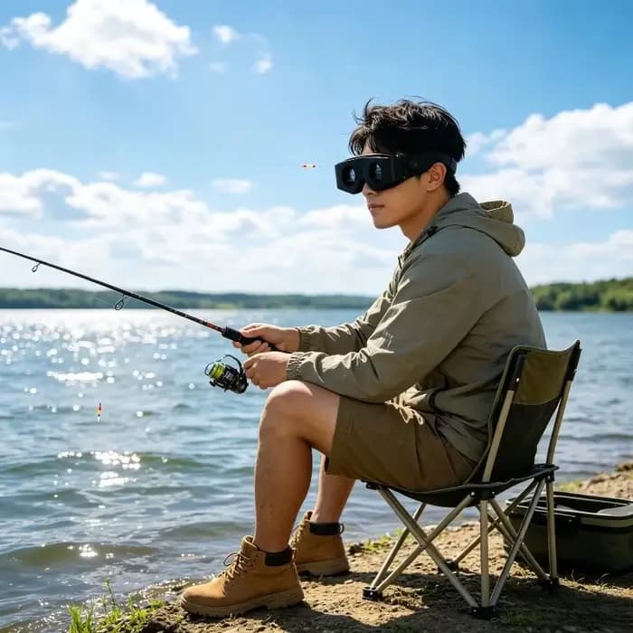Lunettes de pêche avec télescope grossissant pour voir les paysages à distance