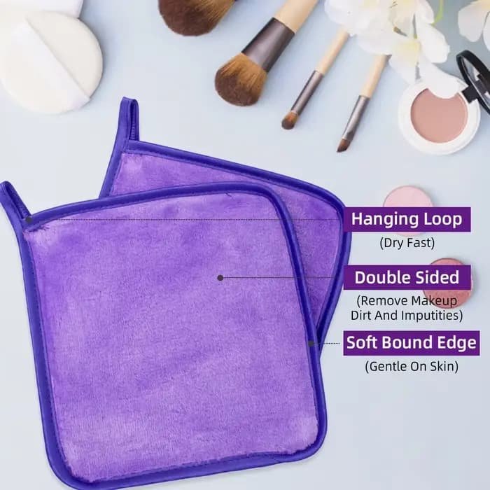 Tampons démaquillants réutilisables, 2 pièces, tampons en coton, gomme de maquillage, serviette faciale en microfibre, nettoyant pour le visage, lingettes nettoyantes, soins de beauté