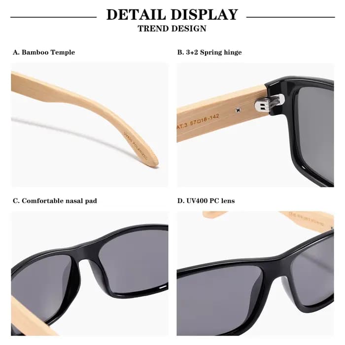 Lunettes de soleil en bambou écologiques pour un style de vie en plein air