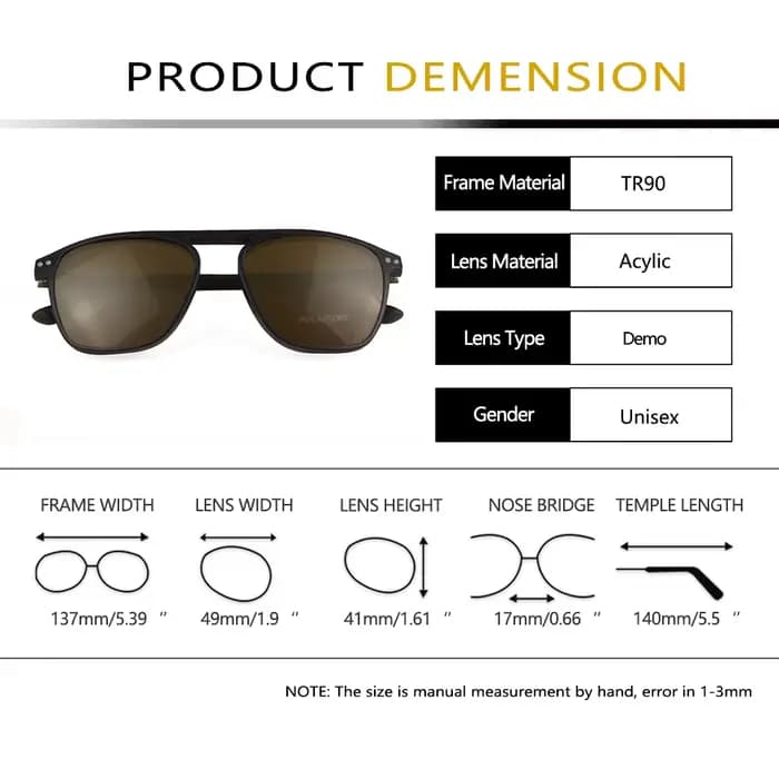 Lunettes de soleil à clipser magnétiques TR90 pour hommes