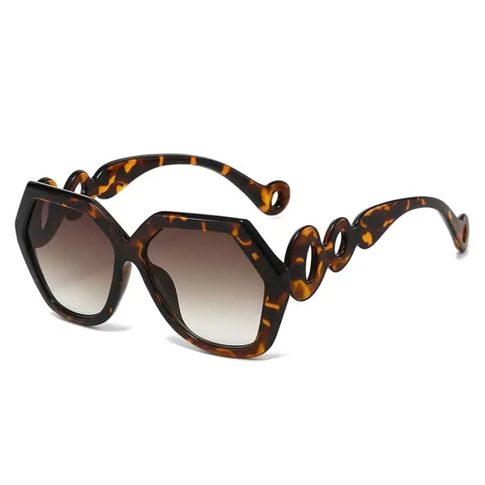 2025 hexagone femmes lunettes de soleil marque concepteur couleur Patchwork évider cercle élégant voyage dames