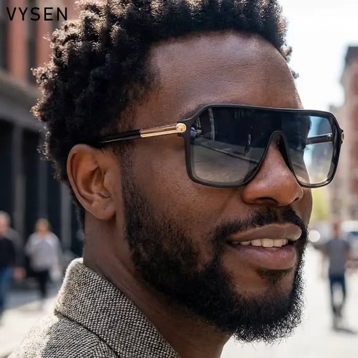 Steampunk une pièce bouclier lunettes de soleil hommes 2026 marque de luxe Vintage surdimensionné métal grand cadre