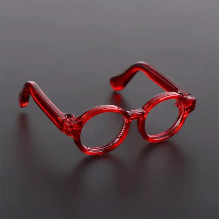 Mini-lunettes en plastique de 4,5 cm/1,77 po, accessoire miniature multicolore, monture ronde, ornement