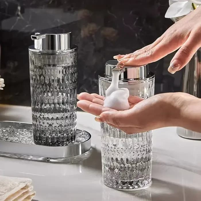 Bouteille de savon à pression en verre haut de gamme, bouteilles de mousse de shampoing, Gel douche, distributeur de shampoing, accessoires de salle de bains