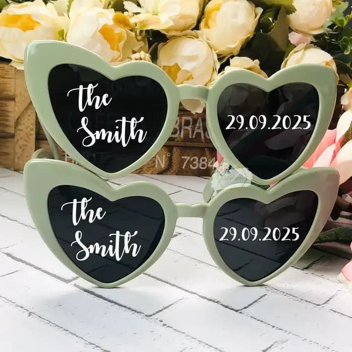 Lunettes de soleil personnalisées 1-30 pièces, cadeaux de mariage, bricolage, cœur d'amour, cadeau de demoiselle d'honneur, nom personnalisé, initiales de Date